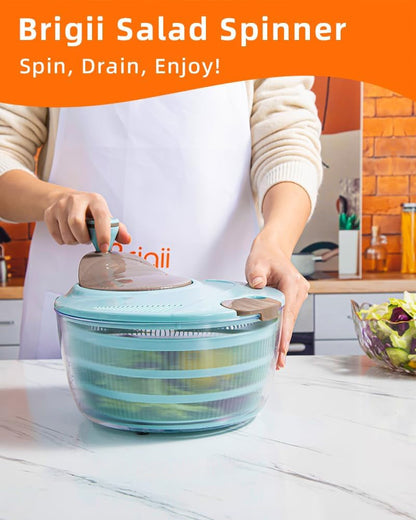 Salad Spinner, 4.24 Quart Lettuce Spinner, Vegetable Spinner | Double Drainage Holes, Wash Spin and Drain without Removing Lid, Non-Slip Base, Easy to Clean, for Greens, Vegetables, Fruit2