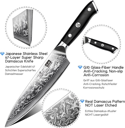 Chef Knife 8 Inch Japanese Steel Damascus Kitchen Knife2