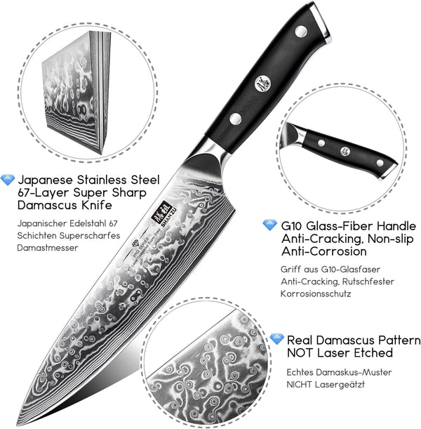 Chef Knife 8 Inch Japanese Steel Damascus Kitchen Knife2
