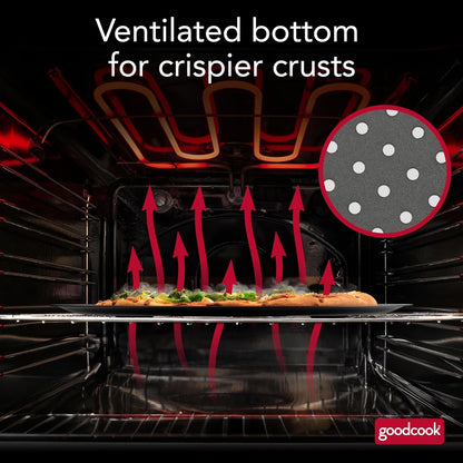 Airperfect Insulated Nonstick Carbon Steel Pizza Pan with Cutting Guides, Perforated Nonstick Pizza Pan, 15.75-Inch, Gray3
