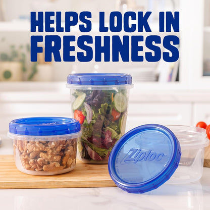 Ziploc Twist N Loc Food Storage Containers, Leak Resistant Design, Small Round, 9 Count5