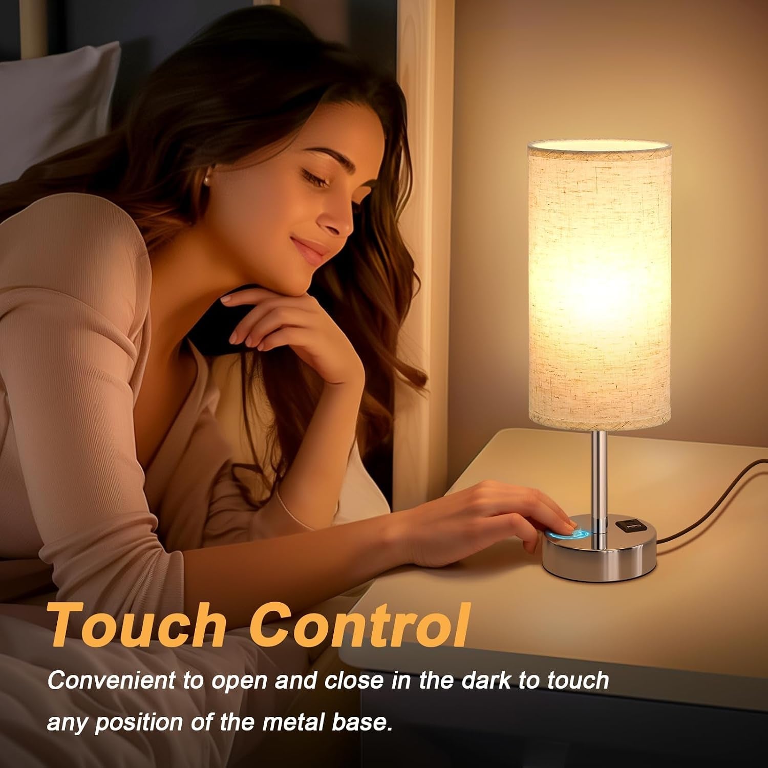 bedside-table-lamp-for-bedroom-touch-desk-lamp-with-usb-a-c-port-usb-a-c-ports-3-way-dimmable-led-bulb-included-white-fabric-shade-silver-metal-base-14-small-night-stand-lamp-for-dorm