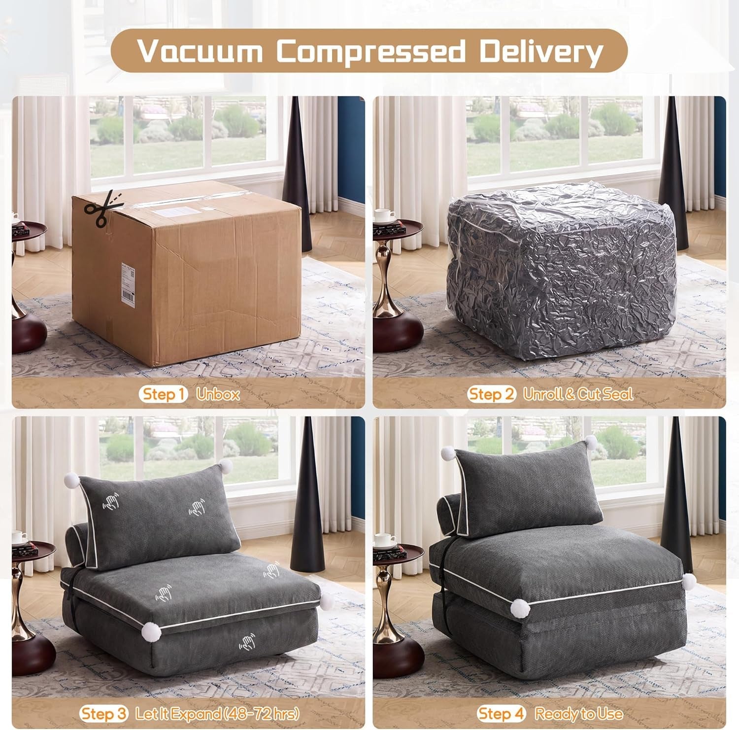 folding-sofa-bed-convertible-fold-out-couch-bed-for-adults-comfy-chenille-sleeper-chair-with-back-support-no-wall-needed-floor-sofa-bed-for-living-room-bedroom-apartment-grey