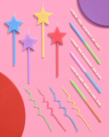 14Pc Novelty Birthday Candles | Star Glitter Pastel Party Decor6