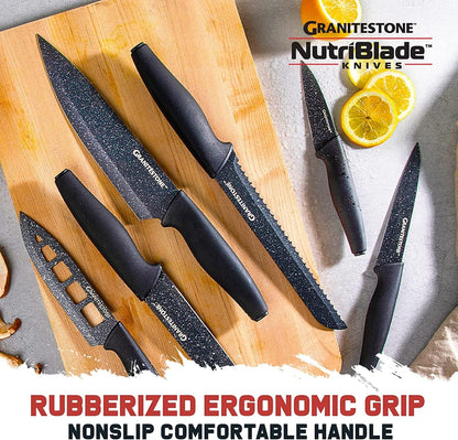 Nutriblade 6 Piece - Ultra Sharp, Pfoa-Free Stainless Steel Blades, Kitchen Knife Set, with Nonstick Granite Coating, Easy-Grip Handle, Dishwasher-Safe3