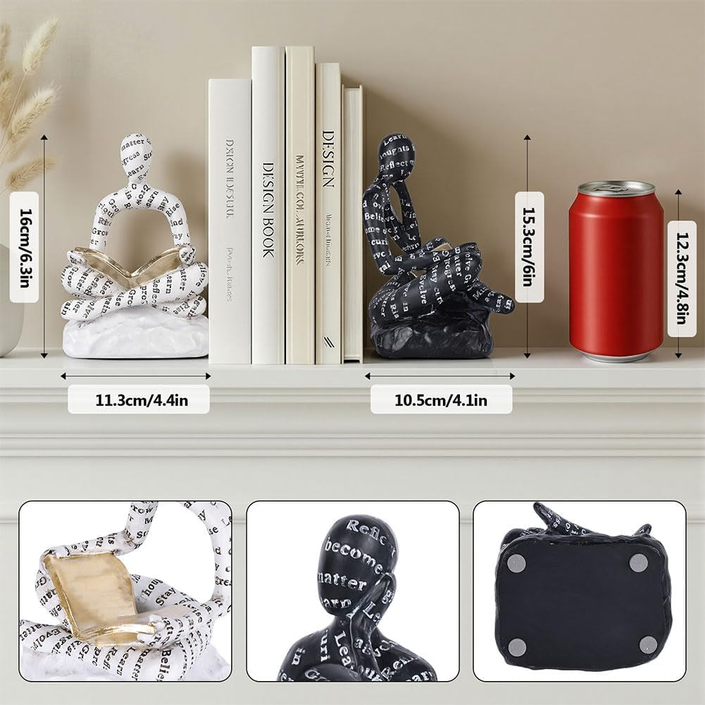 book-ends-for-heavy-books-set-of-2-modern-abstract-thinker-book-ends-for-shelves-and-desk-resin-with-non-slip-pads-bookends-for-shelves-modern-black-white-office-decor-bookends