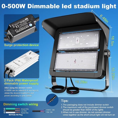 75000LM Dimmable Led Stadium Flood Light 3000W Equivalent9