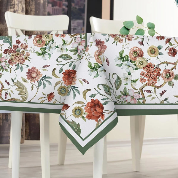 Vintage Watercolor Floral Rectangle Tablecloth 60 X 84 Inches4