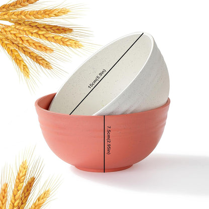 8PCS Cereal Bowl, Ohola Unbreakable Wheat Straw Cereal Bowls, Microwave & Dishwasher Safe Kitchen Bowls for Cereal, Snack, Soup, Salad and Rice, Multicolors, BPA Free, 26Oz (Ser of 8)2