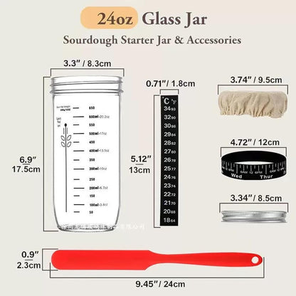 6.5 Quart Large Glass Mixing Bowl with Lid,Thickened Clear Large Salad Bowls Glass Big Mixing Bowls for Kitchen with Sourdough Starter Jar3