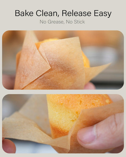 200Pcs Natural Mini Tulip Cupcake Liners for Baking, Unbleached | Mini Tulip Muffin Liners, Greaseproof EU Parchment Paper, for Party, Christmas, Valentines5