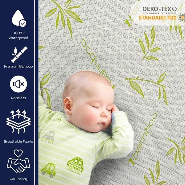 Bamboo Mattress Protector with Zipper - 100% Waterproof King Size Cooling Mattress Cover - Ultra Soft Jacquard Fabric Breathable Noiseless Mattress Pad Cover - Zippered Mattress Encasements3