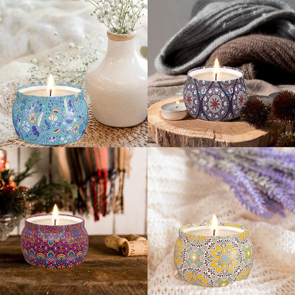 Scented Candles, 4-Pack Soy Wax Candle Set, Gifts for Women7