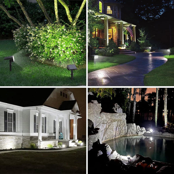 Solar Light Outdoor, IP68 Waterproof, 65 LED, Cool White, 6 Pack2