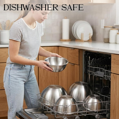 Premium Mixing Bowls, 304 Stainless Steel, See-Through Airtight Lids6