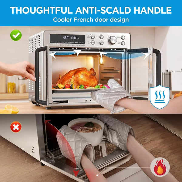 Midea Flexify Classic French Door Toaster Oven Air Fryer Combo, 26.4 QT | 10-In-1 Large Capacity, 26.4 QT Countertop Oven, 25% Faster Cooking and 90% Less Oil, Stainless Steel3