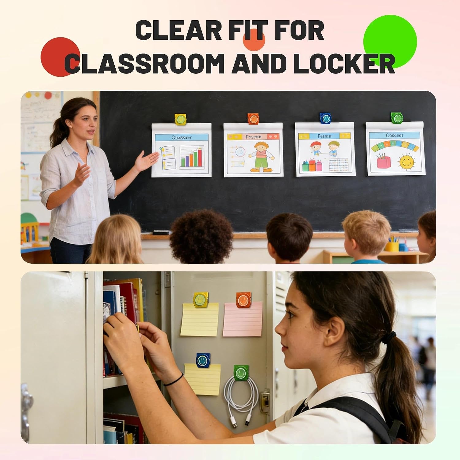happy-face-magnetic-clips-6-pack-fridge-magnets-heavy-duty-magnet-clips-use-them-as-whiteboard-magnets-or-locker-accessories-to-organize-daily-reminders-artwork-keep-important-items-visible