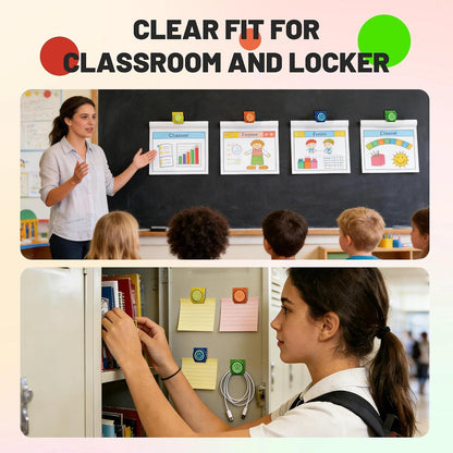 Happy Face Magnetic Clips, 6 Pack Fridge Magnets, Heavy Duty Magnet Clips | Use Them as Whiteboard Magnets, or Locker Accessories to Organize Daily Reminders, Artwork, Keep Important Items Visible.5
