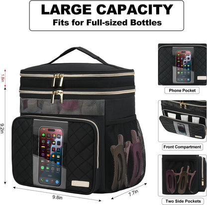 Large Toiletry Bag for Women Men, Portable Shower Caddy College Dorm Essentials, 2 Layers Quickly Dry Mesh Bathroom Tote Bag, Hanging Makeup Organizer Bag for Travel, Gym, Camping (Black)4
