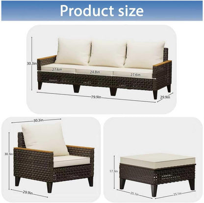 7 Piece Outdoor Patio Furniture Set, Beige2
