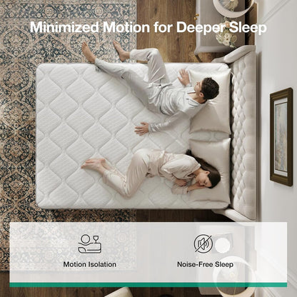 Queen Mattress, 12 Inch Hybrid Mattress Queen with Comfort Foam|Innerspring Pillow Top Mattresses in a Box, Pressure & Pain Relief, Soft Feel but Supportive, Certipur-Us7
