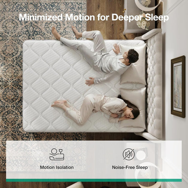 Queen Mattress, 12 Inch Hybrid Mattress Queen with Comfort Foam|Innerspring Pillow Top Mattresses in a Box, Pressure & Pain Relief, Soft Feel but Supportive, Certipur-Us7