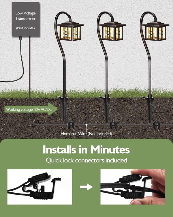 Low Voltage Landscape Lighting, 4-Pack LED Pathway Lights Outdoor9