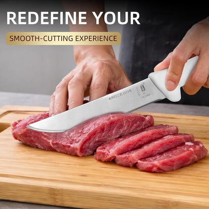 Boning Knife 6.5 Inch，Stainless Steel Fillet Knife for Meat Cutting Deboning Slicing,Flexible Blade, White anti Slip Handle5