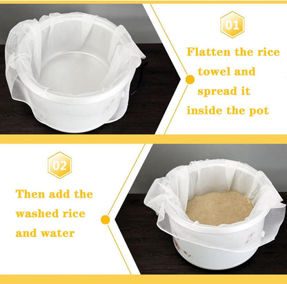 Rice Net,43" X 43" Sushi Rice Cooking Net,Non-Stick Rice Cooker Napkin,Reusable Home or Commercial Rice Net Napkin,Cooking Steam Cloth,Bamboo Steamer Mat Cloth 4PCS6