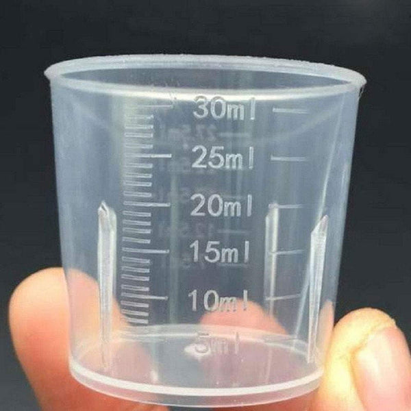 30Ml Plastic Liquid Measuring Cups - Mini Clear Kitchen Medicine Cups Transparent Labs Graduated Beakers Baking Cooking Home Lab Measure Tool (10 Packs,1Oz,Transparent)1