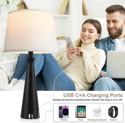 Modern Touch Lamps for Nightstand, 3 Way Dimmable Bedroom Lamp Set of 23