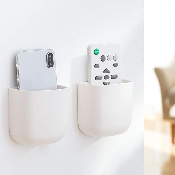 1Pcs Wall-Mounted Storage Box Space-Saving Wall Organizer for Phone Remote Small Items Creative Hanging Storage Easy Install No Electricity Needed(White)1