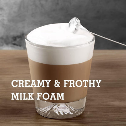 Milk Frother Handheld Electric Foam Maker Battery Operated | Drink Mixer with Stainless Steel Whisk for Cappuccino, Bulletproof Coffee, Latte, Gray, with Stand5