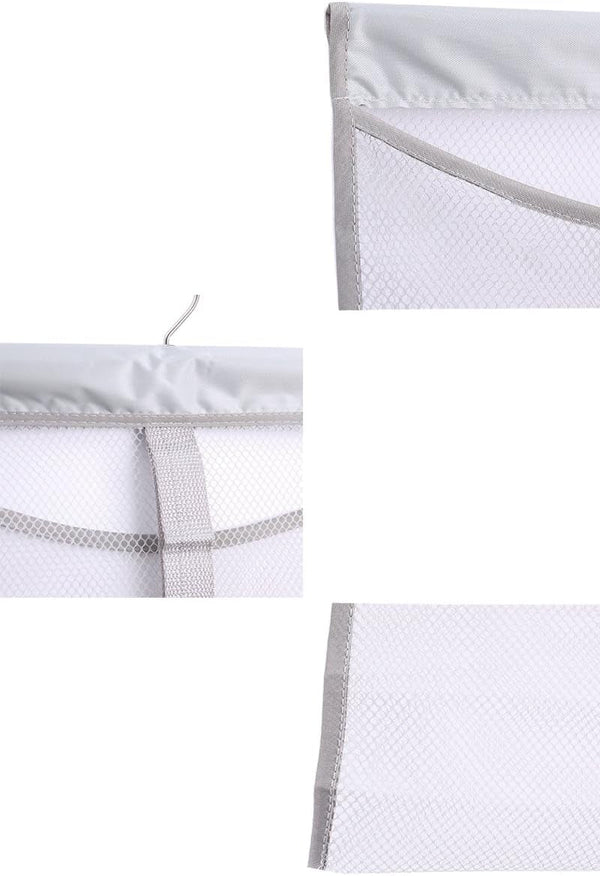 Hanging Mesh Shower Pockets for 34Oz/1000Ml Shampoo and Conditioner,Colorful Bath Toy Organizer,Hanging Tandem Type Closet Accessories Storage Bag,Gray3
