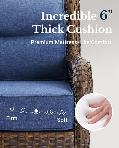 Luxury High Back Patio Furniture Set with 6-Inch Thick Cushion4