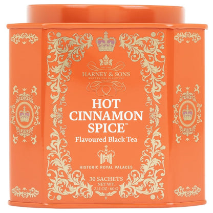 Hot Cinnamon Spice Black Tea, 30 Sachets in Tin | Black Tea with Three Types of Cinnamon, Orange Peel and Cloves. Contains Caffeine.1
