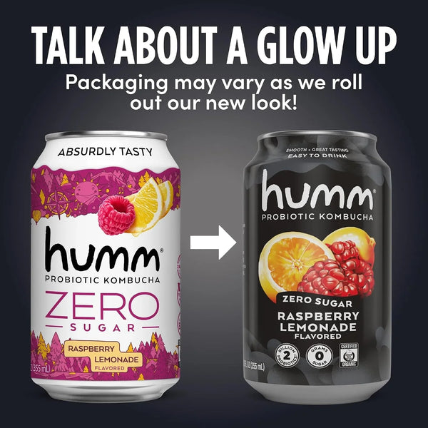 Probiotic Kombucha Zero Sugar Variety Pack, No Refrigeration Needed, Keto Friendly, Organic, Vegan, Gluten Free, 12Oz Cans (16 Pack)5