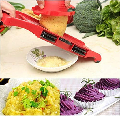 Kitchen Multi-Function Food Slicer, Manual Grater, Vegetable Cutter Chopper, Fruit and Cheese Slicer, 6 Interchangeable Blades with Peeler, Food Storage Container6
