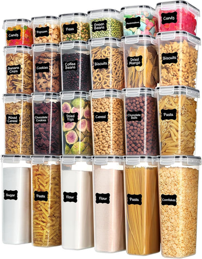 Airtight Food Storage Containers with Lids, 24 Pcs, Black1