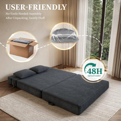 Convertible Sofa Bed,Loveseat Folding Floor Futon Sleeper Sofa Couch Bed6
