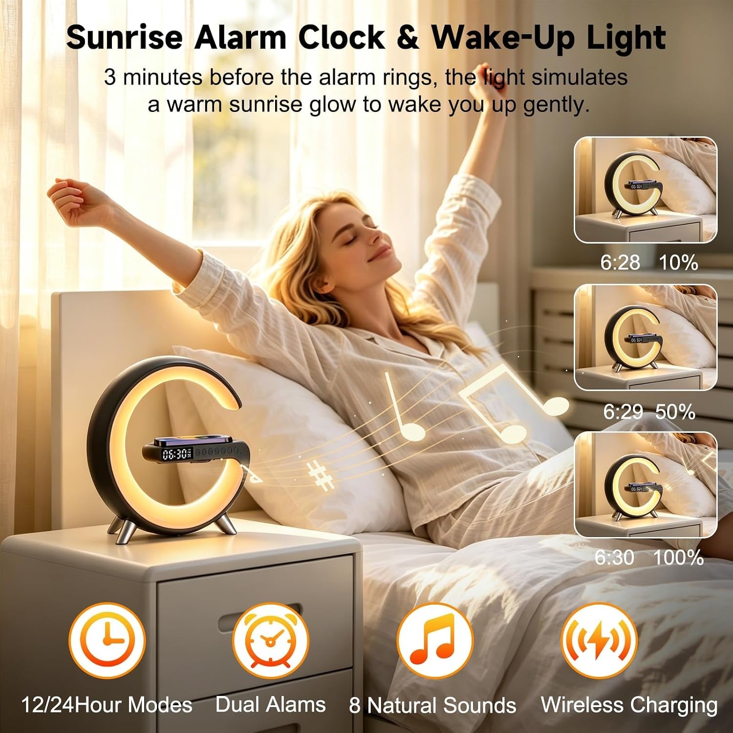 4-in-1-smart-led-table-lamp-alarm-clock-bluetooth-speaker-wireless-charger-app-control-night-light-bedside-lamp-with-fast-charging-station-for-bedroom-home-decor-family-teen-girls-boys-gifts