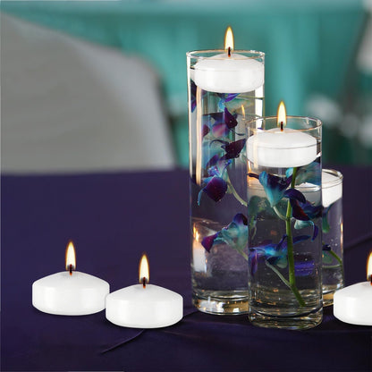 50 Floating Candles, Smoke-Free and Odorless, Burning Continuously for 5-6 Hours, White, 2-Inch Floating Candles, Suitable for Valentine'S Day, Weddings, Holidays, Home Decoration……3