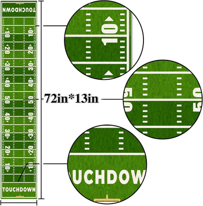 American Football Court Table Runner Touch down Football Birthday Party Decoration Boy Sport Farmhouse Home Dining Room Kitchen Table Decor (13" X 72")2