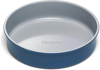 Caraway Non-Stick Ceramic-Coated 9" Circle Pan | Naturally Slick Ceramic Coating, Non-Toxic, PTFE and PFOA Free, Perfect for Birthday Cakes, Tartes, and More, Navy1