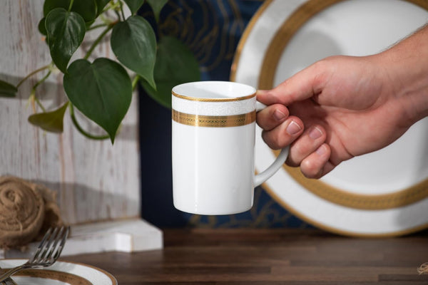 Dinnerware Set for 8-40 Piece Porcelain Dish Set - Elegant Rope Gold7