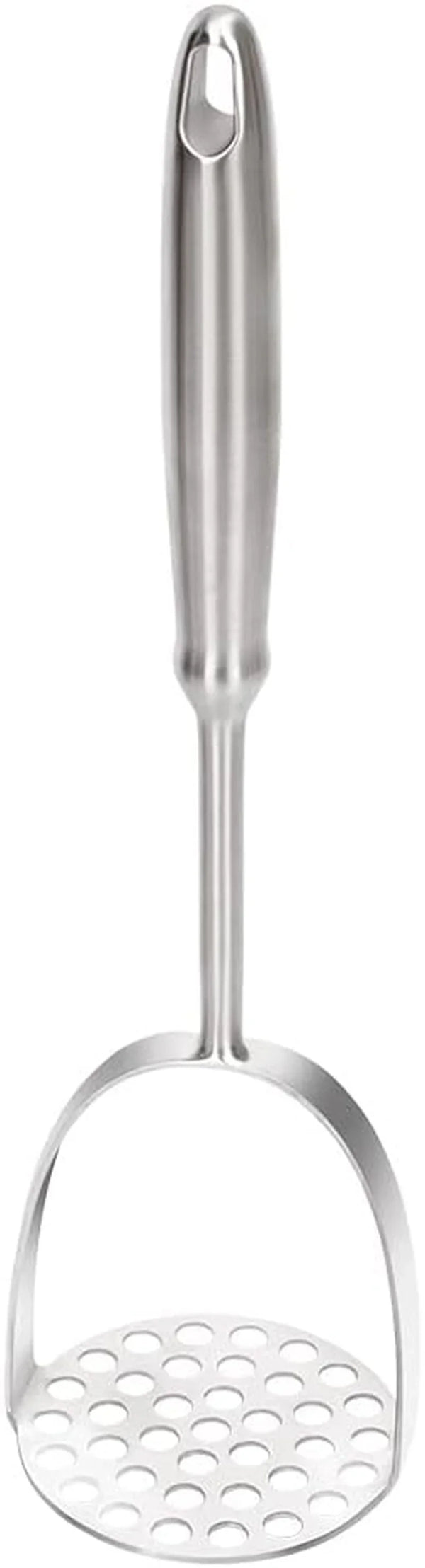 Potato Masher, Uncoated Stainless Steel Potato Press, One-Piece | 37-Hole Design, Dual-Arc, 304 Stainless Steel, Lump-Free Mashing, Non-Slip Handle, Dishwasher Safe1