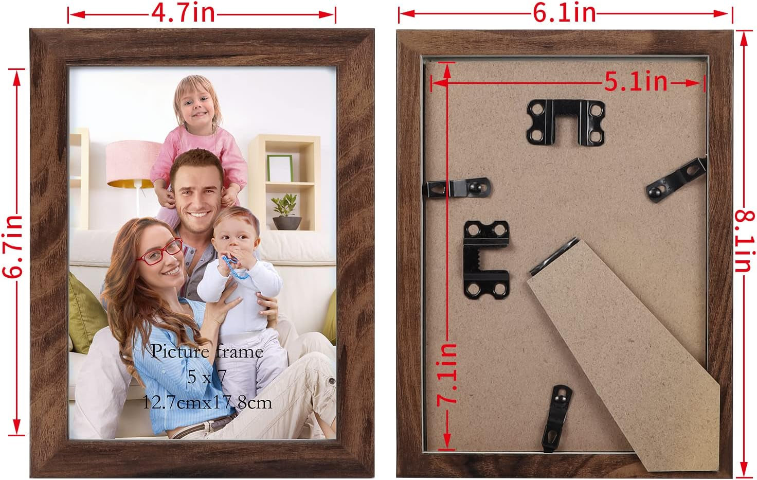5x7-picture-frame-brown-set-of-12-multi-rustic-walnut-wood-color-5-by-7-photo-frames-bulk-for-wall-or-tabletop-display