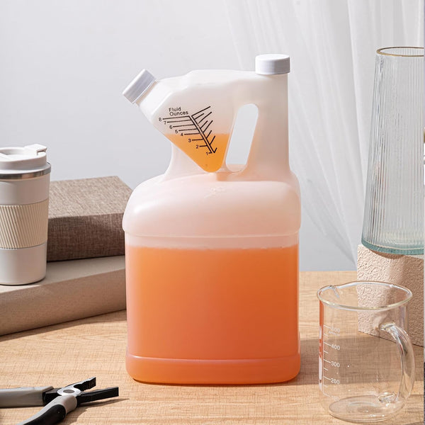 1 Pcs 128Oz Measuring Containers 1 Gallon Hdpe Chemical Ounce Measuring Jug Cups with Lids Cover Plastic Bottle, up to 8Oz Capacity7
