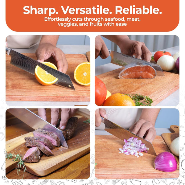 8 Inch Chef Knife Set with Diamond Sharpener - Sharp Kitchen Knife2