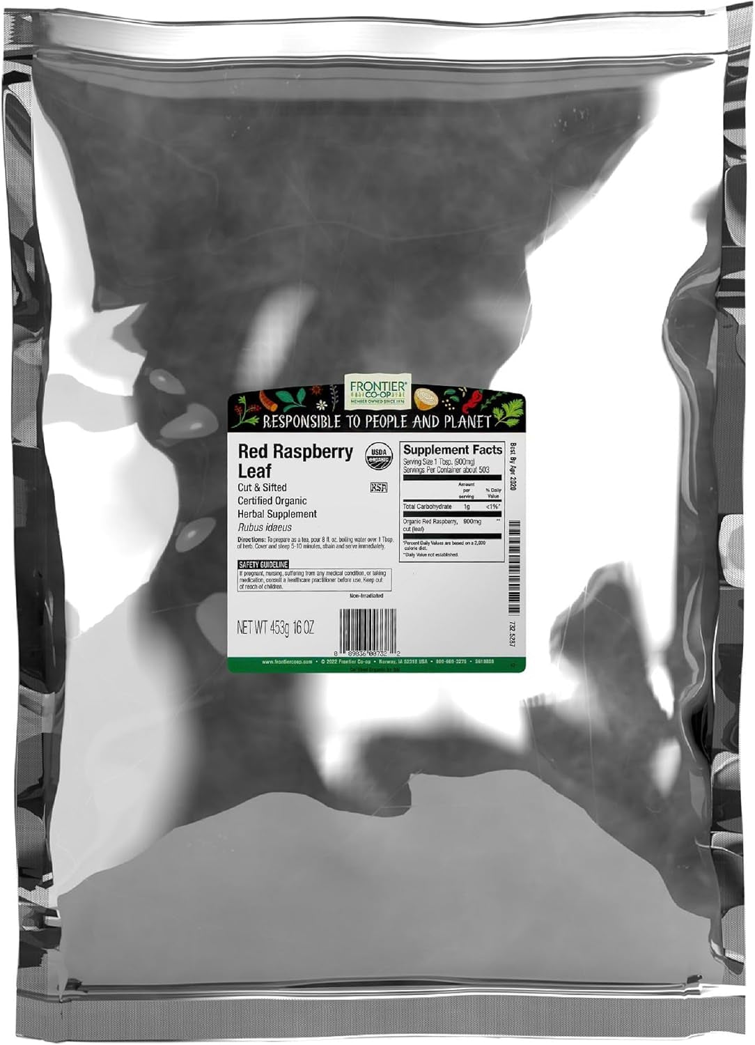 organic-red-raspberry-leaf-16-oz-bulk-bag-caffeine-free-loose-leaf-herb-for-tea-or-diy-body-care-products